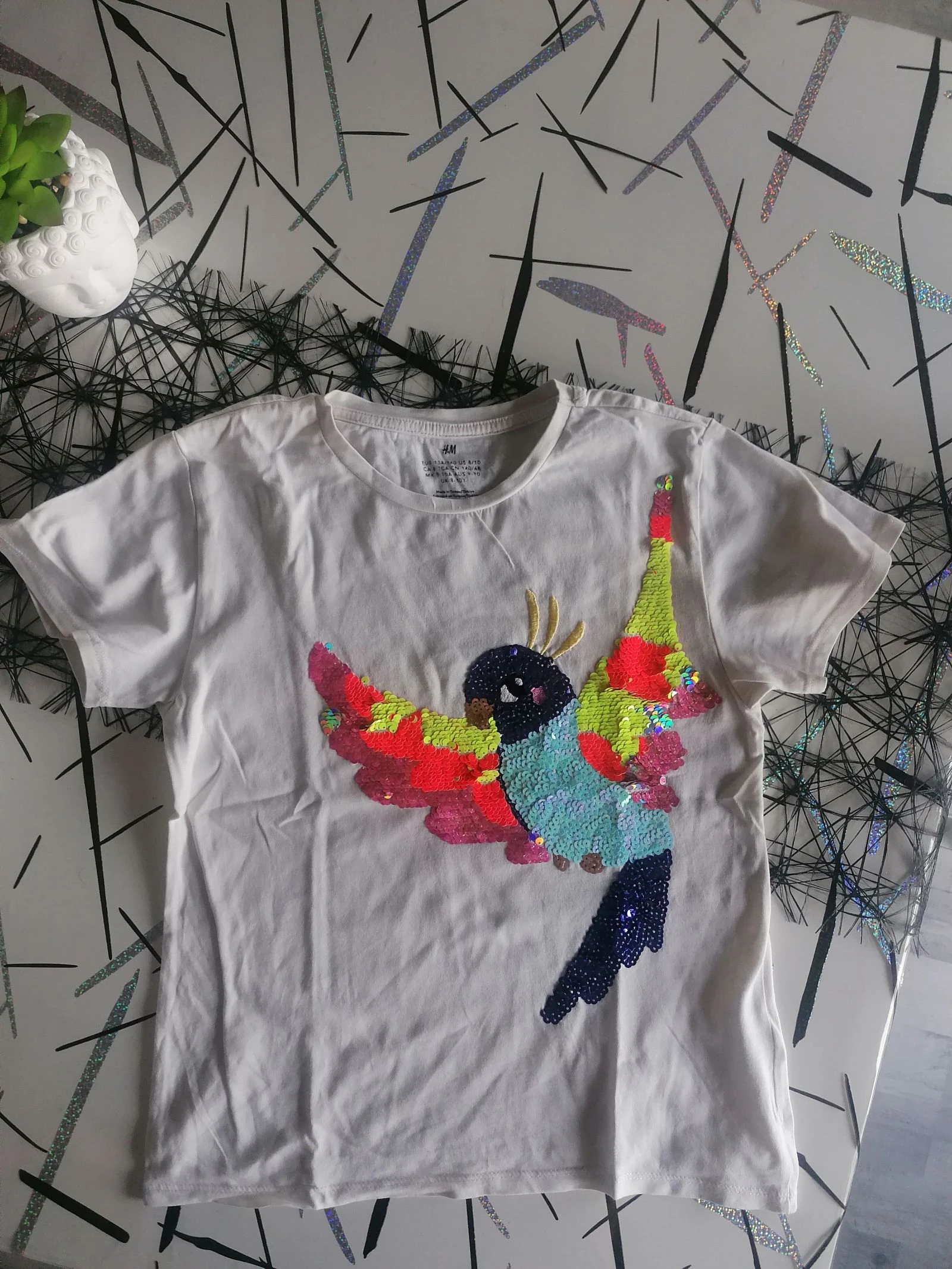 Camiseta papagaio fluorescente T 8-10 anos 👧🏻 – photo 3